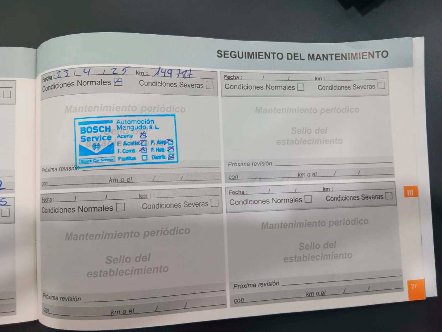 Foto del mantenimiento del Peugeot 2008 Peugeot 2008 BlueHDi 100 Style (100 CV)