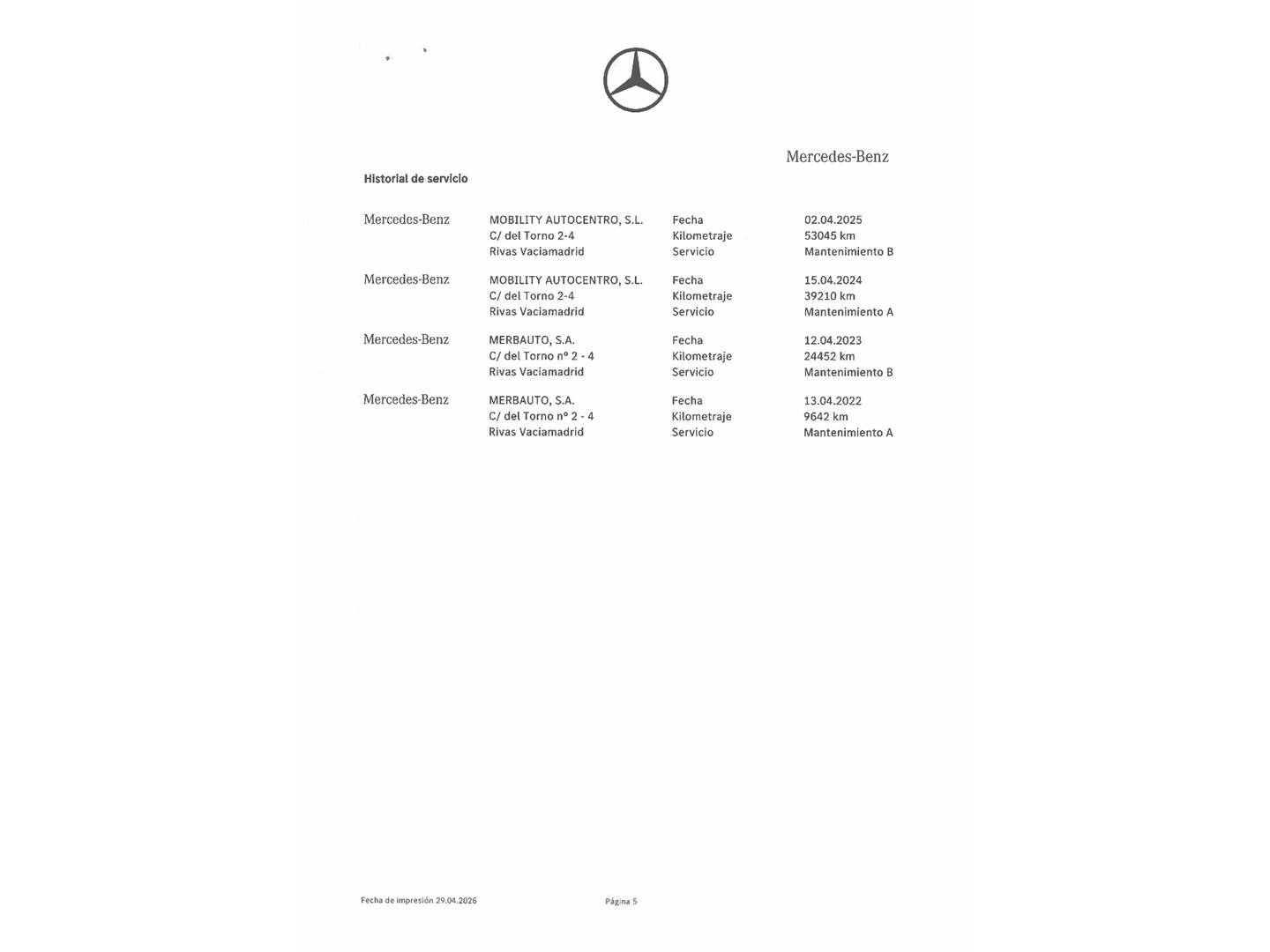 Foto del mantenimiento del Mercedes CLA Mercedes CLA 180 (136 CV)