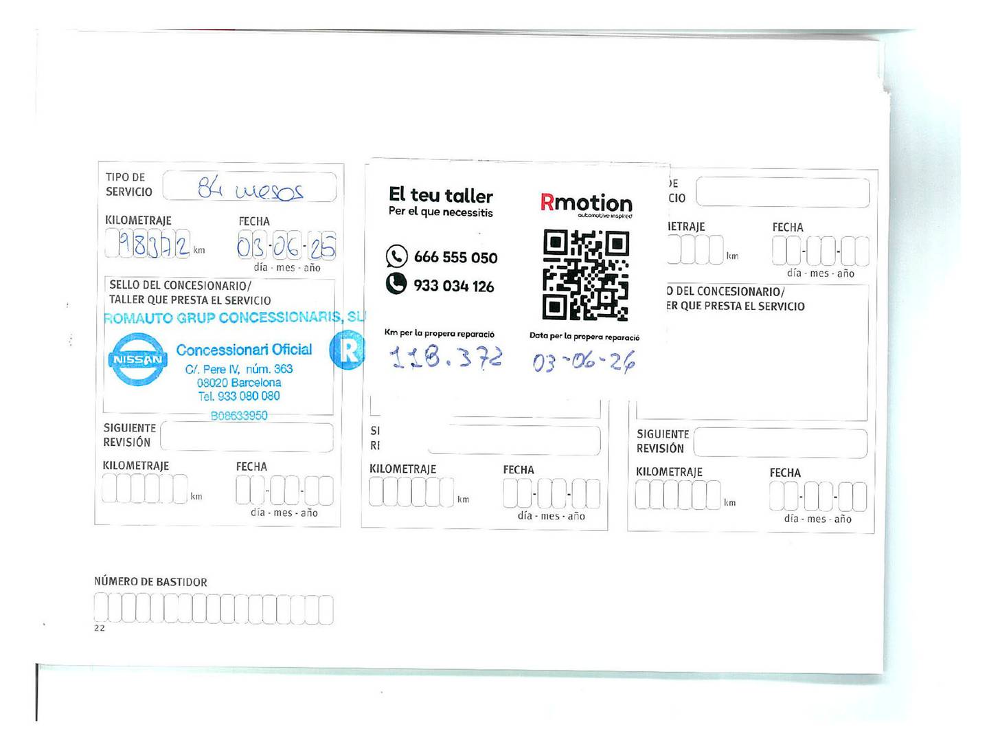 Foto del mantenimiento del Nissan QASHQAI Nissan Qashqai DIG-T 115 Tekna+ 4x2 (115 CV)