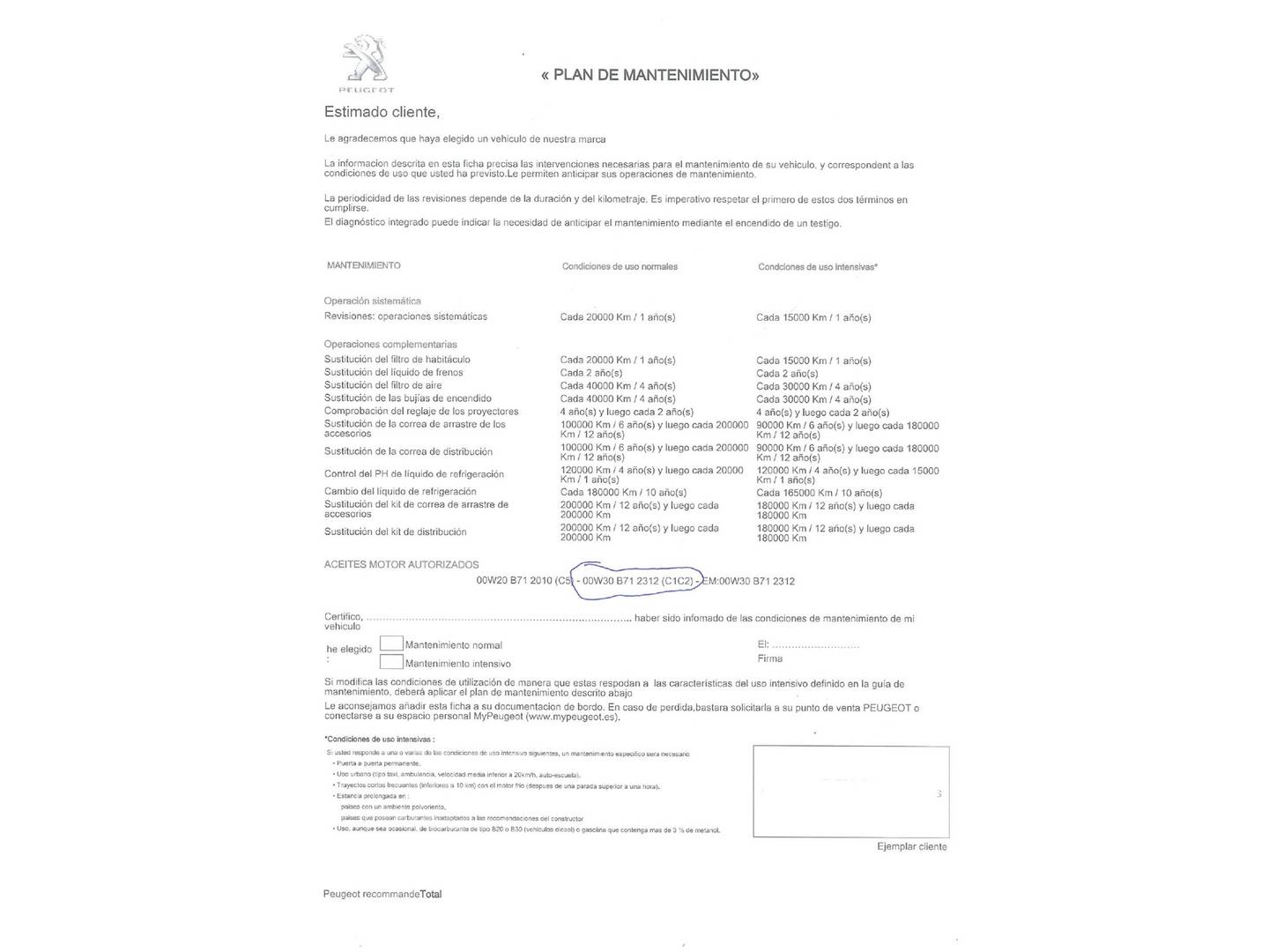 Foto del mantenimiento del Peugeot 208 Peugeot 208 PureTech 100 Active Pack (100 CV)