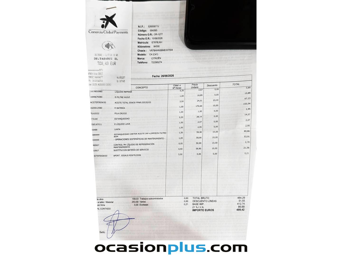 Foto del mantenimiento del Citroën C4 Citroën C4 PureTech 130 S&S 6v Feel Pack EAT8 (130 CV)
