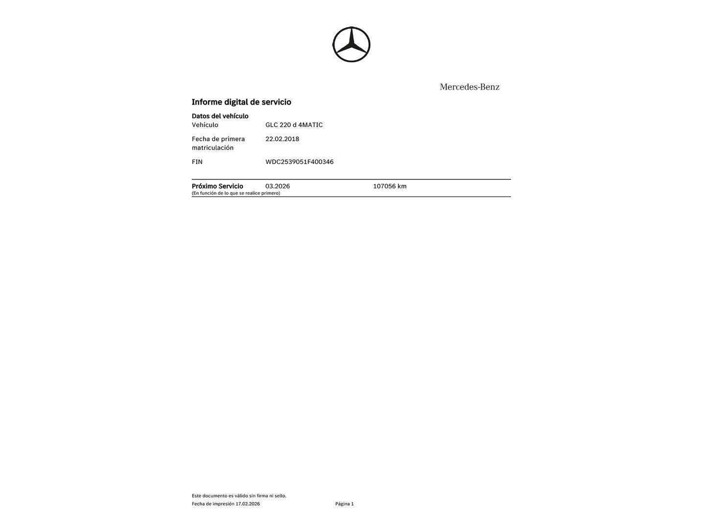Foto del mantenimiento del Mercedes Clase GLC Mercedes GLC 220 d 4Matic (170 CV)