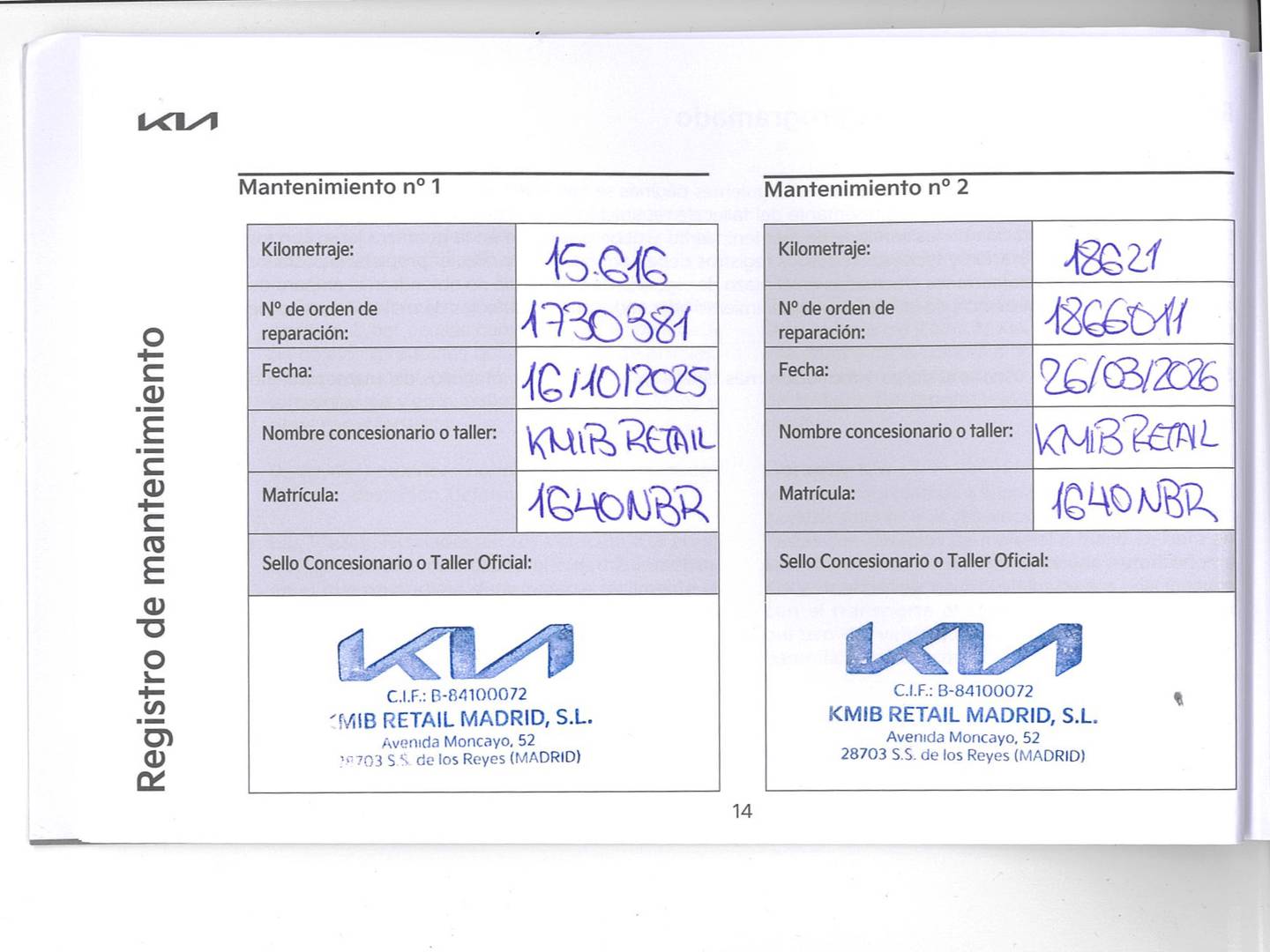 Foto del mantenimiento del KIA Ceed KIA Ceed 1.0 T-GDI Drive (100 CV)