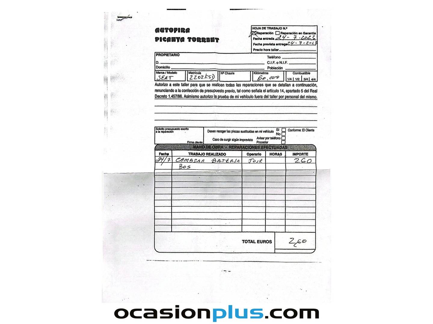 Foto del mantenimiento del Seat Arona Seat Arona 1.6 TDI Ecomotive FR (115 CV)