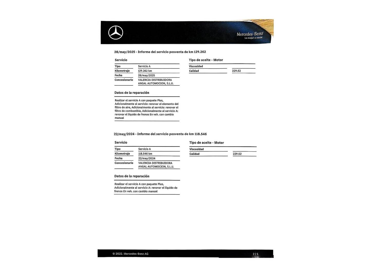 Foto del mantenimiento del Mercedes Clase A Mercedes Clase A 180 d (116 CV)