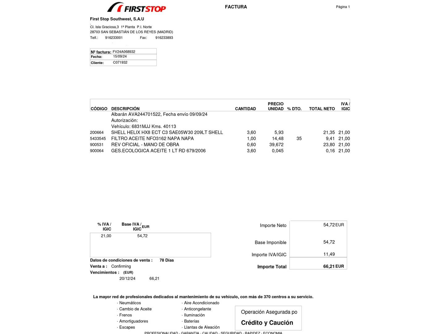 Foto del mantenimiento del KIA Rio KIA Rio 1.0 T-GDi MHEV iMT Drive (100 CV)