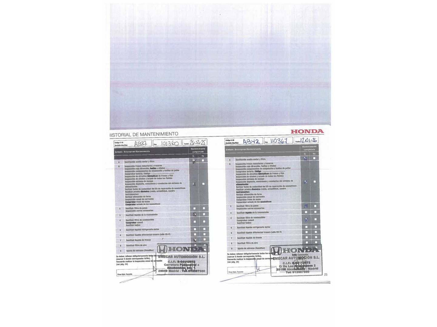 Foto del mantenimiento del Honda Civic Honda Civic 1.5 I-VTEC Turbo Sport CVT (182 CV)