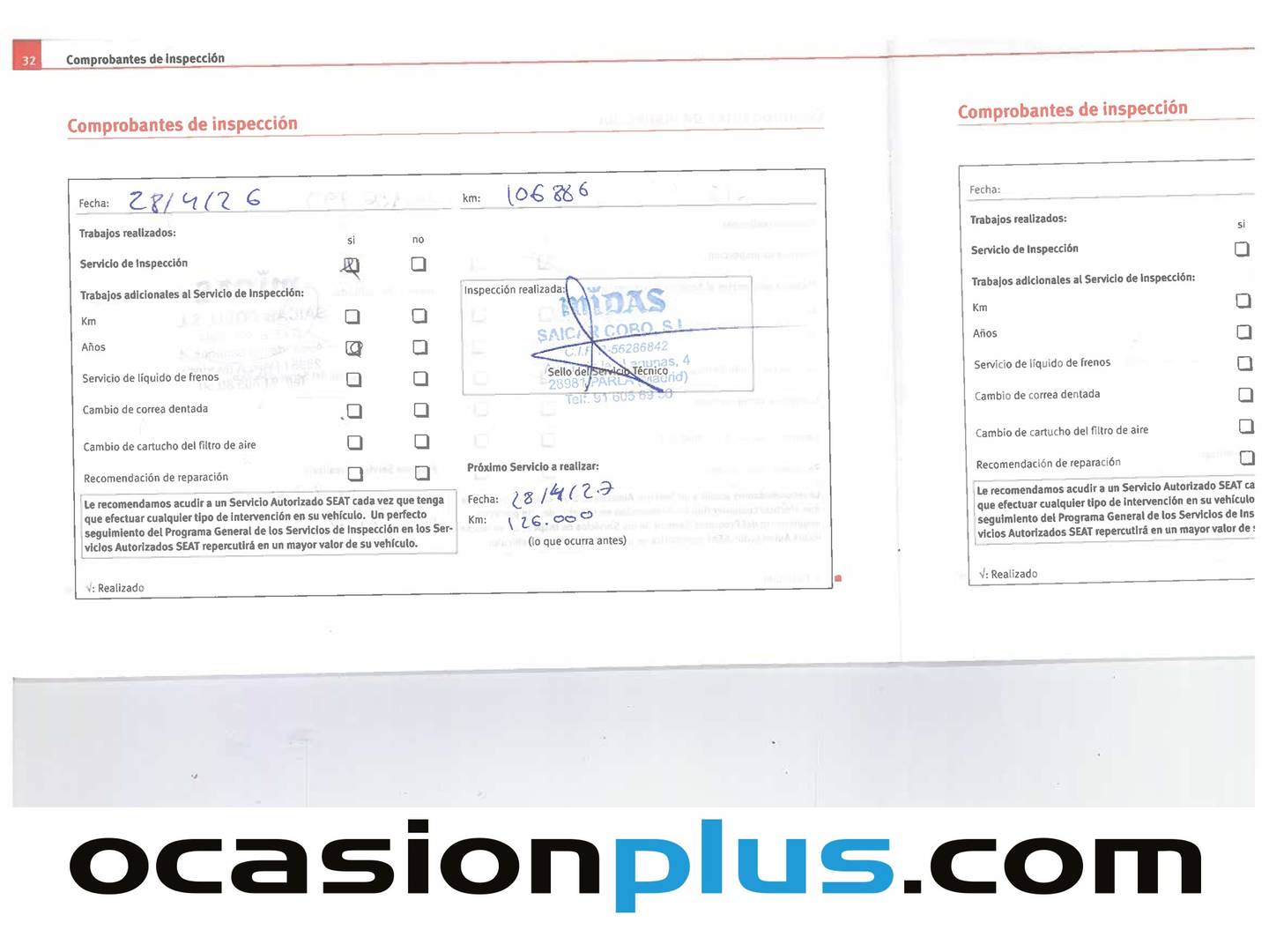 Foto del mantenimiento del Seat Ibiza Seat Ibiza 1.4 16v Reference Auto (75 CV)
