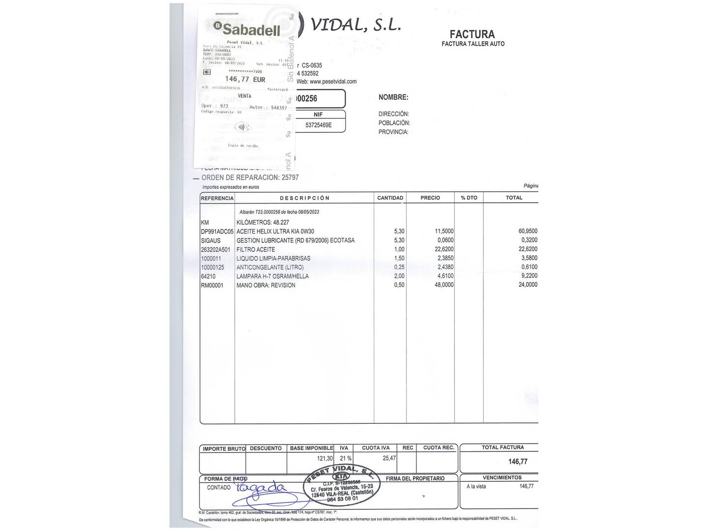 Foto del mantenimiento del KIA Carens Kia Carens 1.7 CRDi VGT Concept Eco-Dynam (115 CV) 7 Plazas