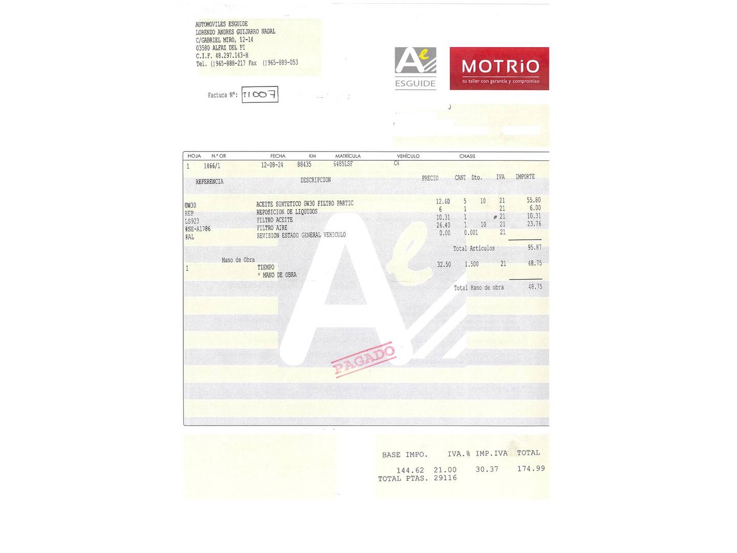 Foto del mantenimiento del Citroën C4 Citroën C4 PureTech 130 S&S 6v Feel Pack (130 CV)
