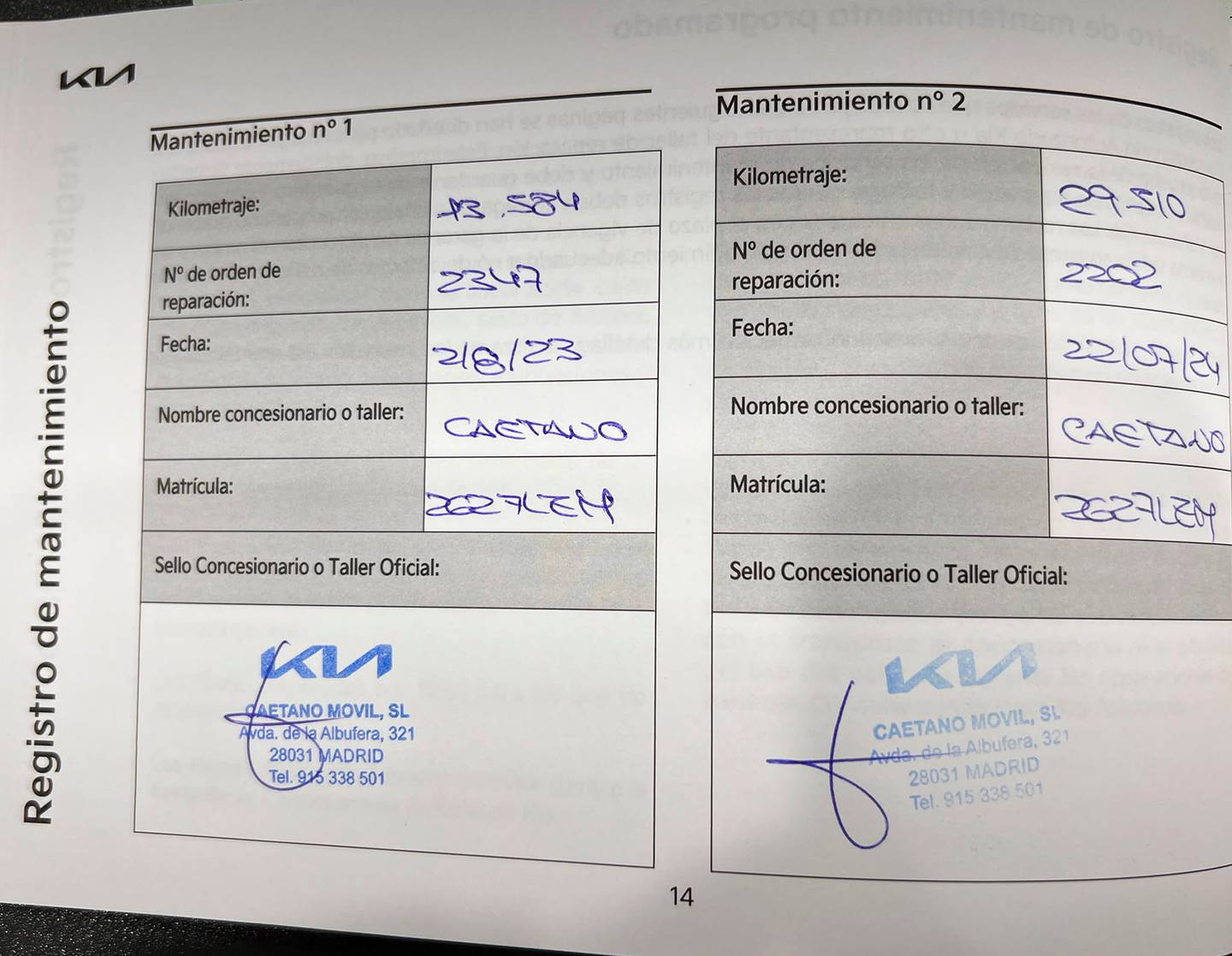 Foto del mantenimiento del KIA XCeed KIA XCeed 1.5 MHEV iMT Tech (160 CV)