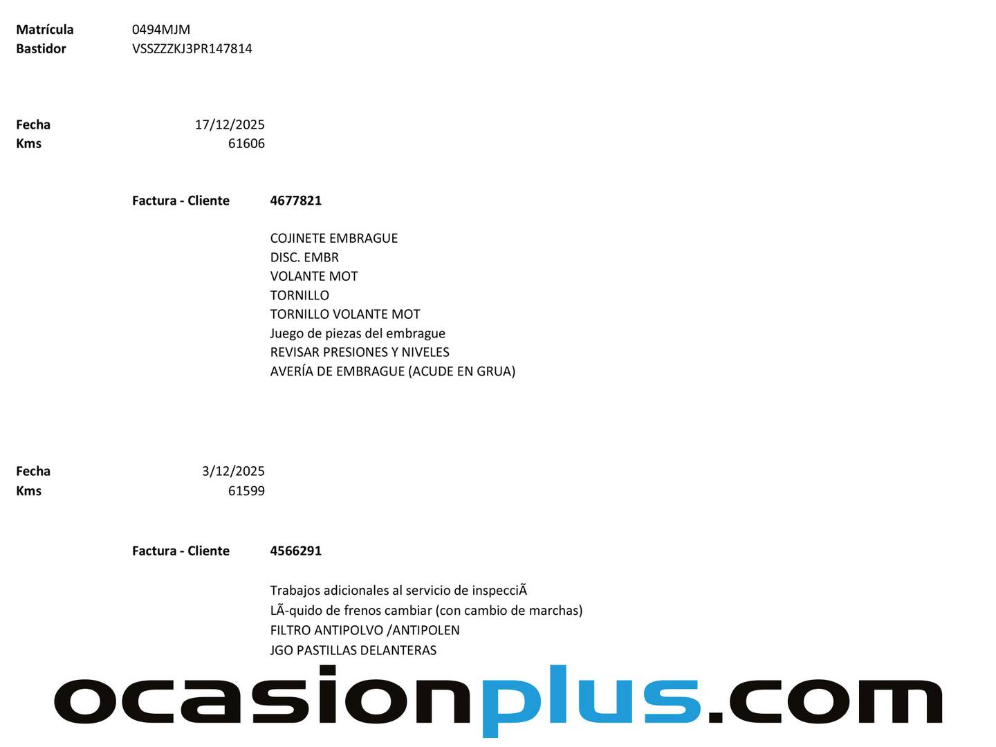 Foto del mantenimiento del Seat Arona Seat Arona 1.0 TSI Style XL (110 CV)