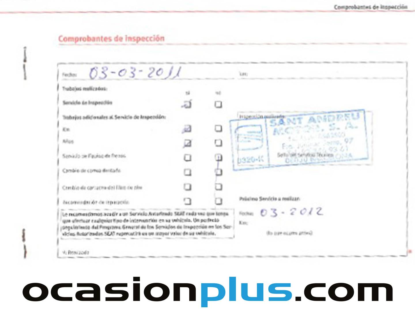 Foto del mantenimiento del Seat Altea XL Seat Altea XL 1.6 TDI E-Ecomotive Style (105 CV)