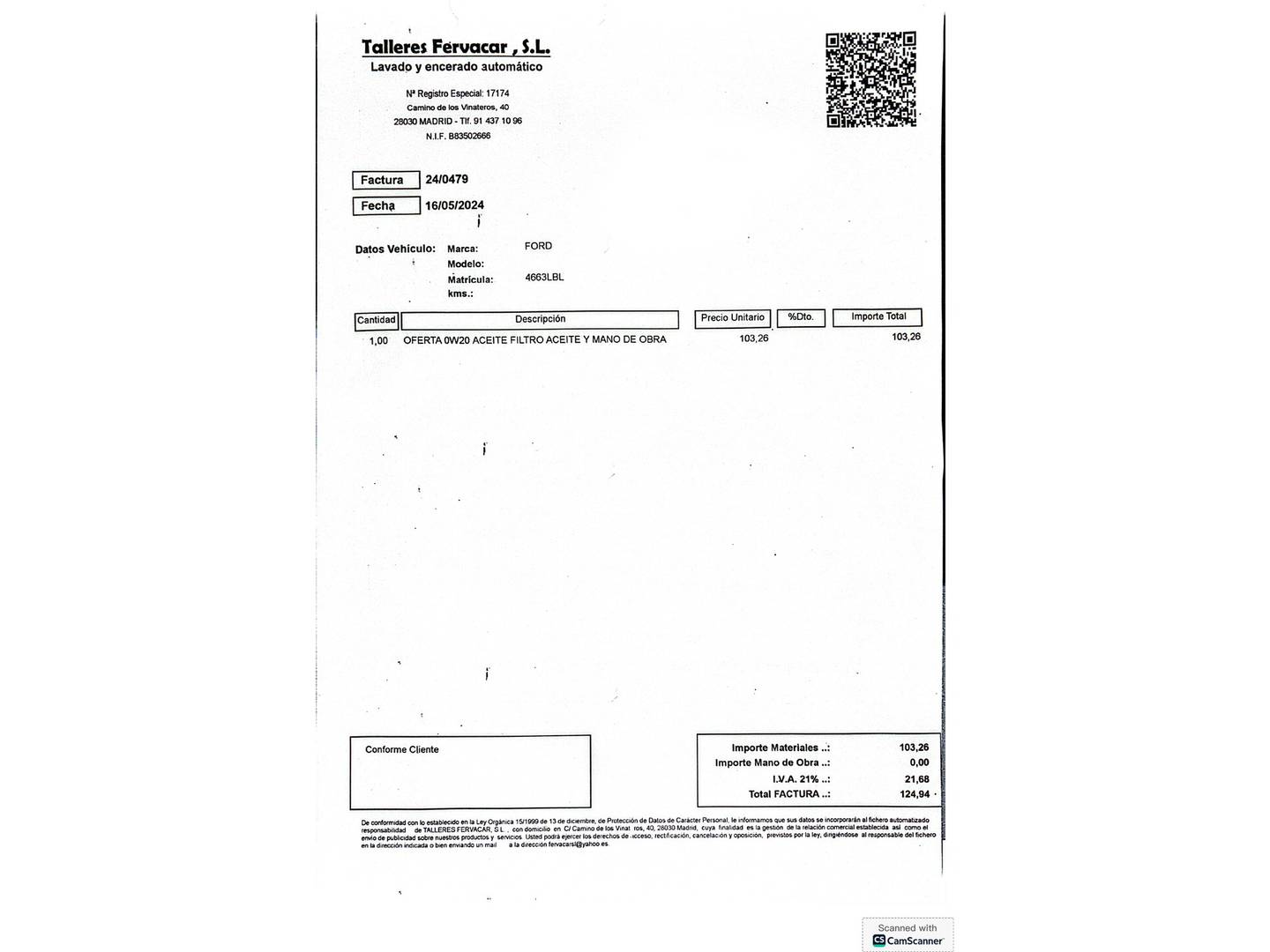 Foto del mantenimiento del Ford EcoSport Ford EcoSport 1.5 TDCi EcoBlue S&S Trend (100 CV)