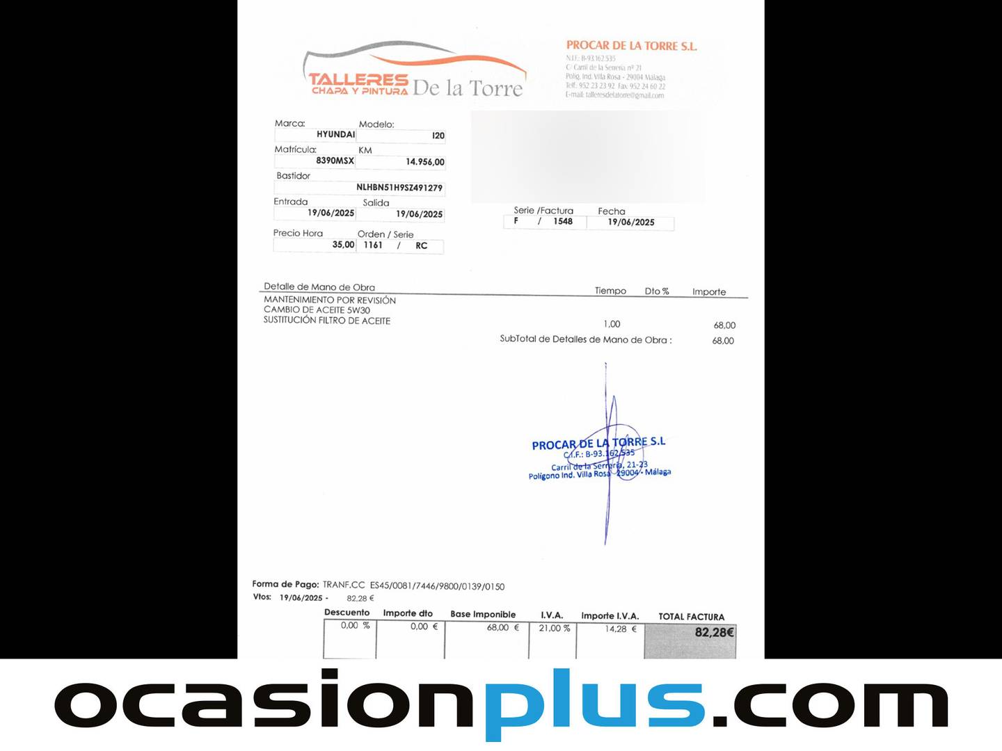 Foto del mantenimiento del Hyundai i20 Hyundai i20 1.2 MPI N Line (79 CV)