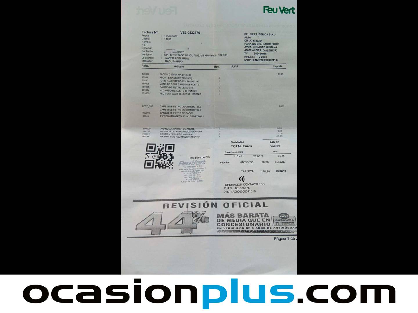 Foto del mantenimiento del KIA Sportage KIA Sportage 1.7 CRDi VGT Eco-Dynamics Drive 4x2 (115 CV)