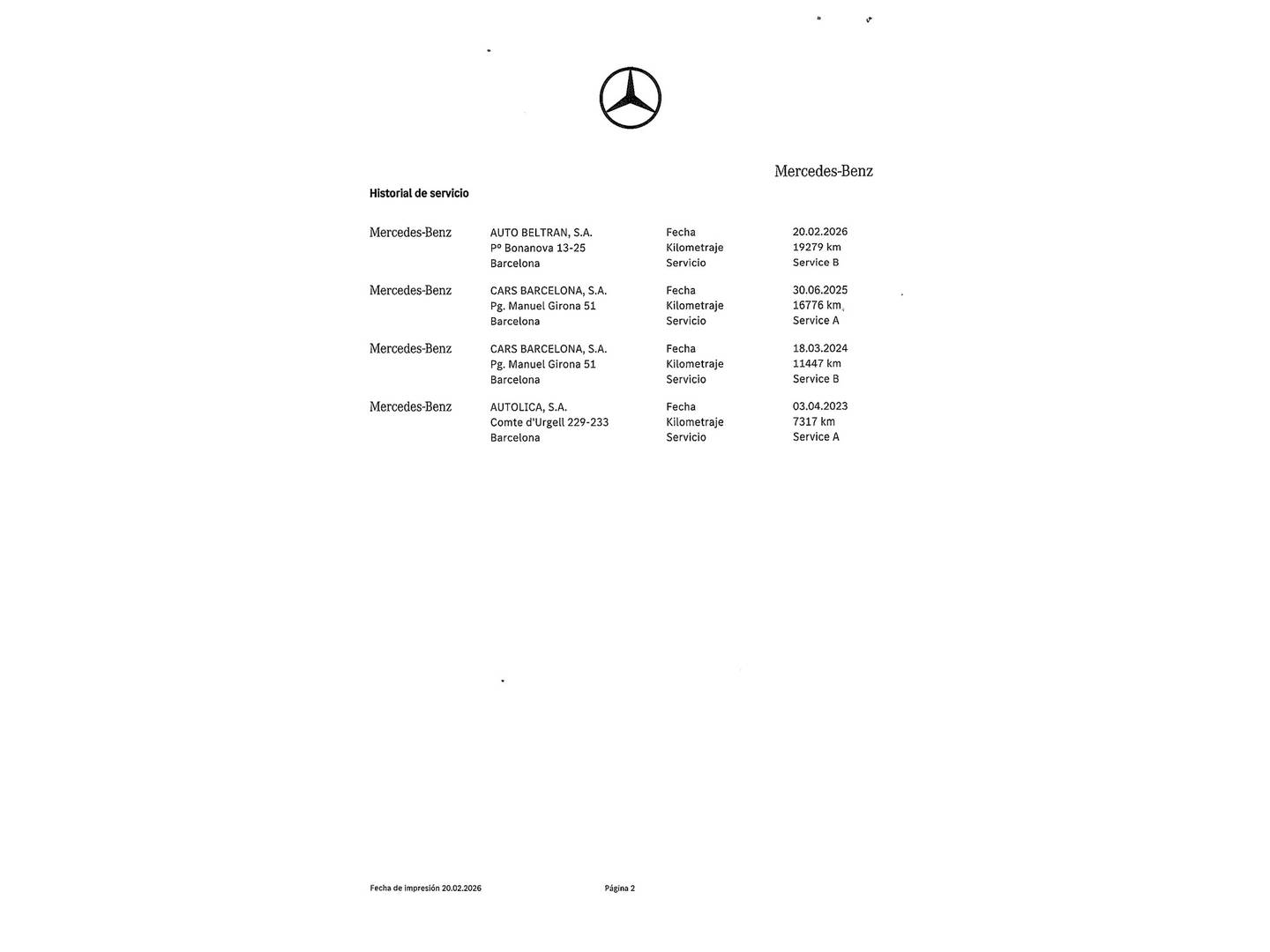 Foto del mantenimiento del Mercedes GLA Mercedes GLA 180 (136 CV) Pack AMG