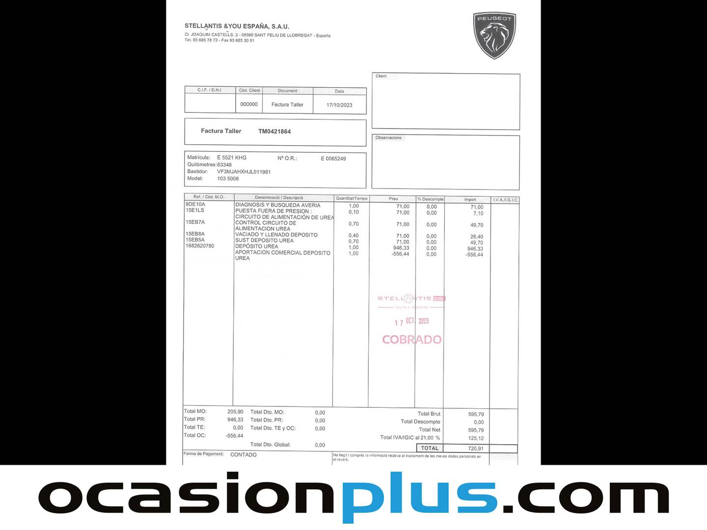 Foto del mantenimiento del Peugeot 5008 Peugeot 5008 BlueHDi 150 S&S GT Line (150 CV) 7 PLAZAS