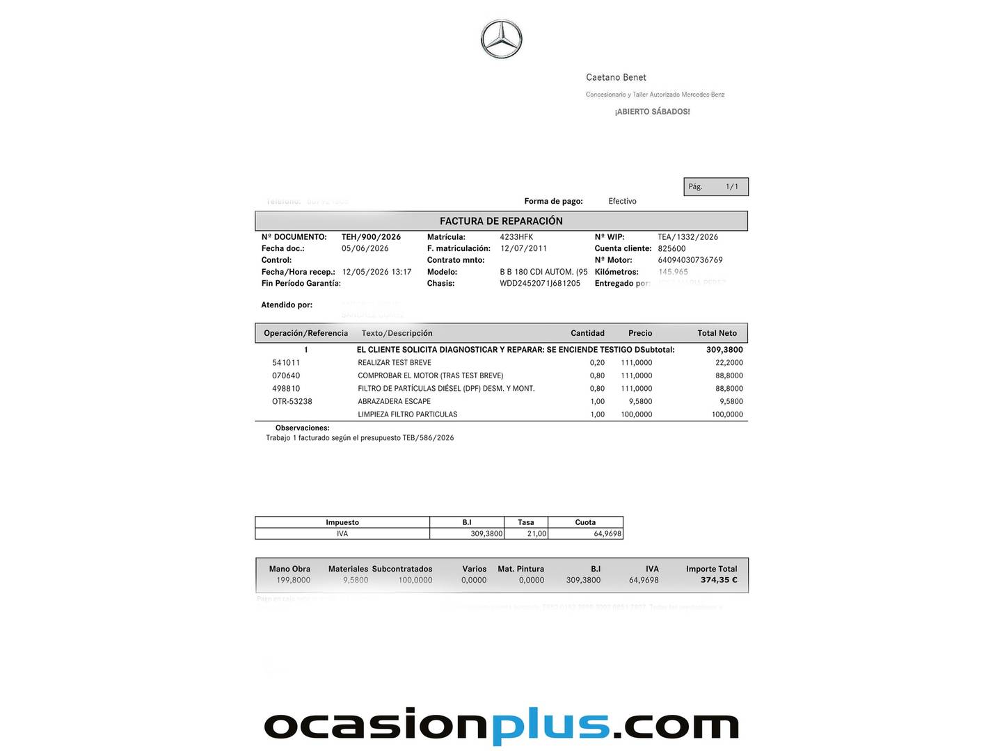 Accesorios del Mercedes Clase B Mercedes Clase B B 180 CDI (109 CV)