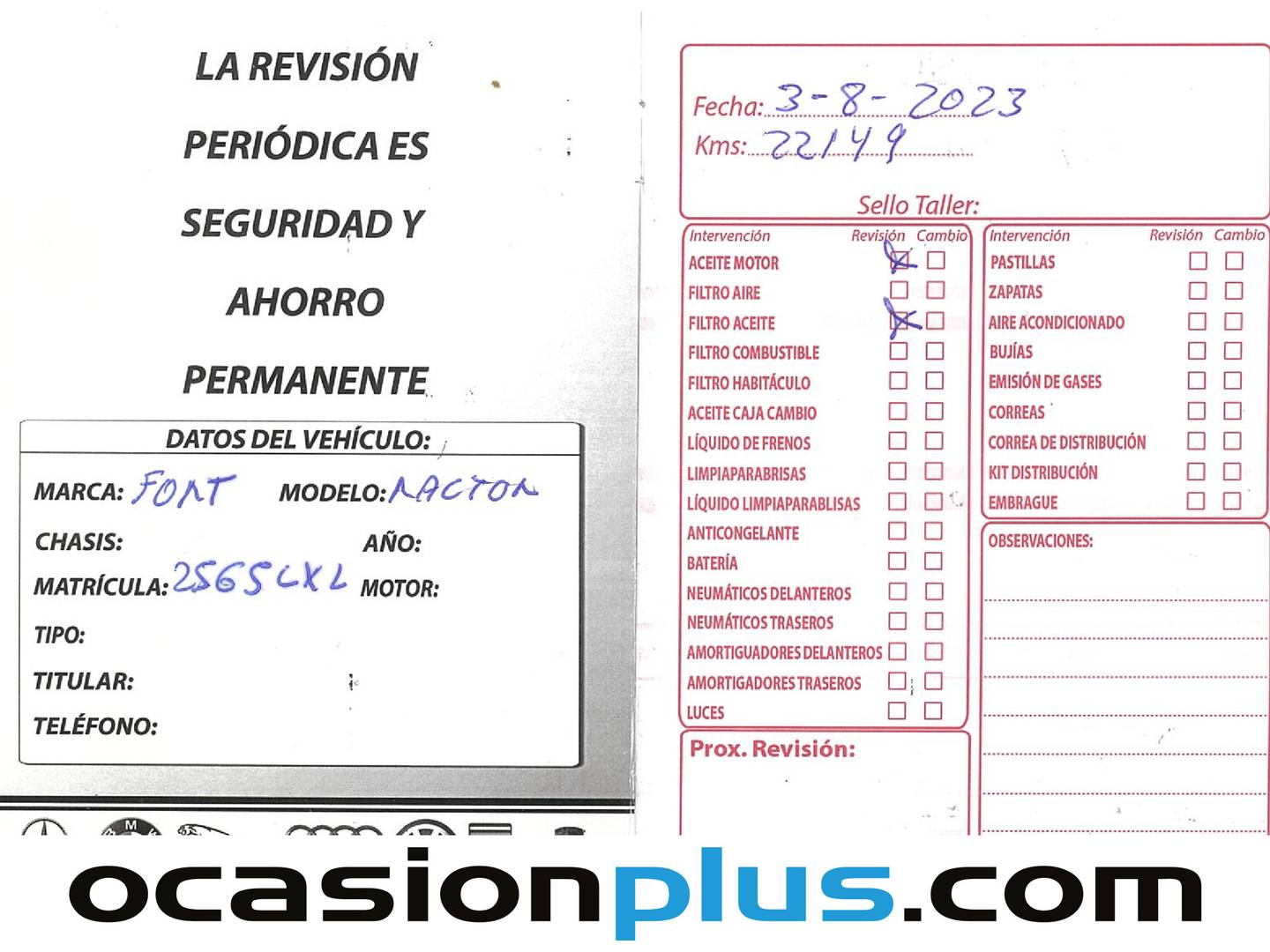 Foto del mantenimiento del Ford Ranger Ford Ranger Pickup 2.0 Ecoblue Doble Cabina Raptor 4x4 AT (213 CV)