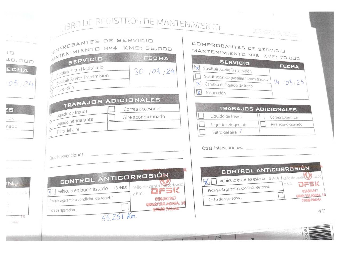 Foto del mantenimiento del DFSK Seres 3 DFSK Seres 3 S2 (163 CV)