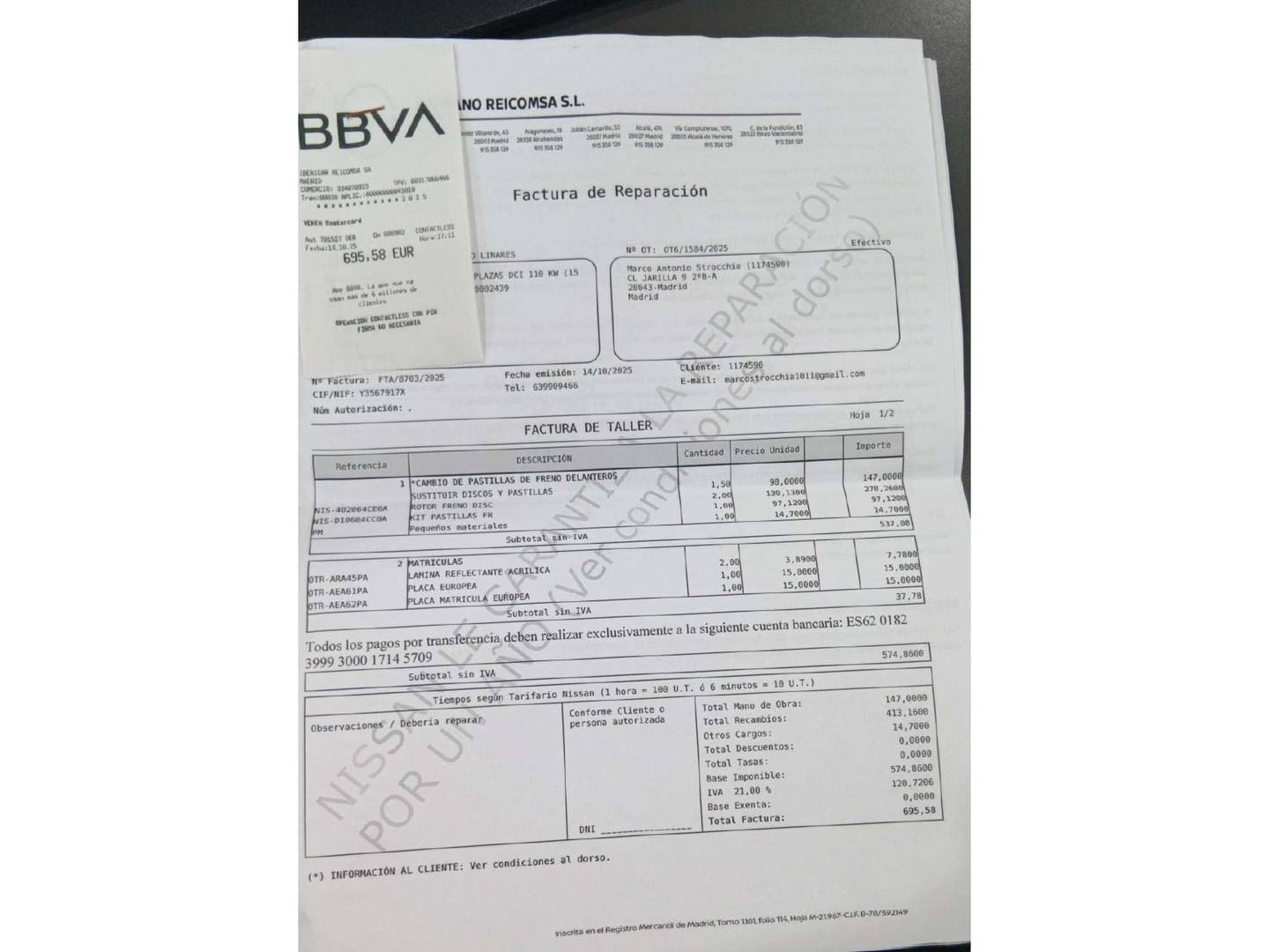 Foto del mantenimiento del Nissan X-TRAIL Nissan X-Trail dCi 150 N-Connecta 4x2 (150 CV)