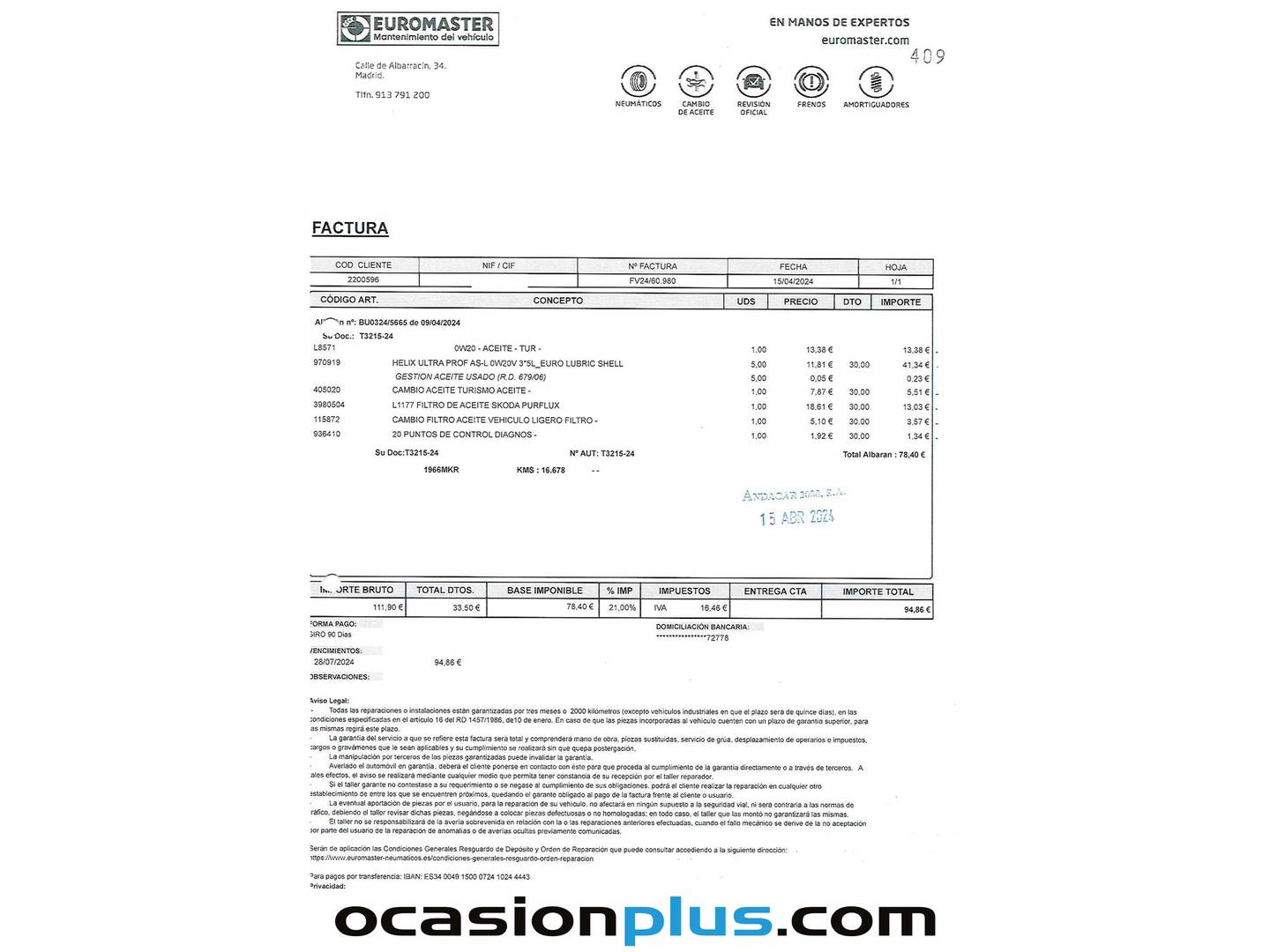 Foto del mantenimiento del Volkswagen Caddy Volkswagen Caddy Cargo Cargo 2.0 TDI (75 CV)