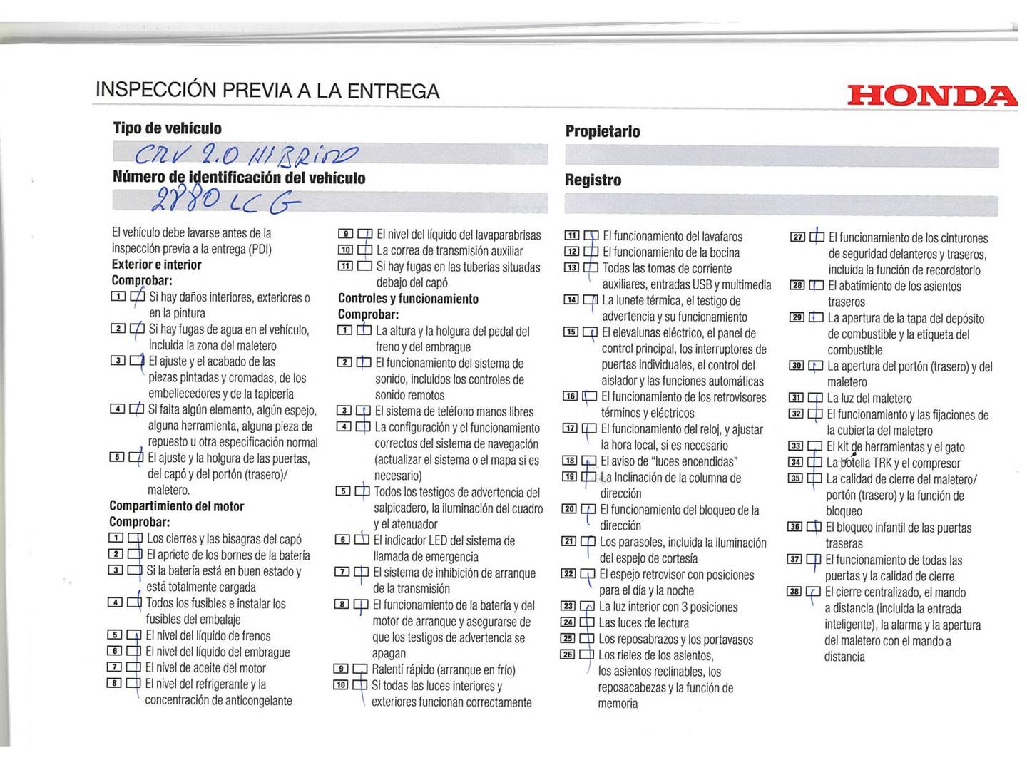 Foto del mantenimiento del Honda CR-V Honda CR-V 2.0 i-MMD Executive 4x4 (184 CV)
