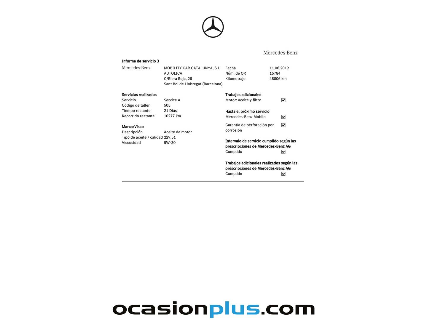 Foto del mantenimiento del Mercedes Clase A Mercedes Clase A 200 d AMG Line (136 CV)