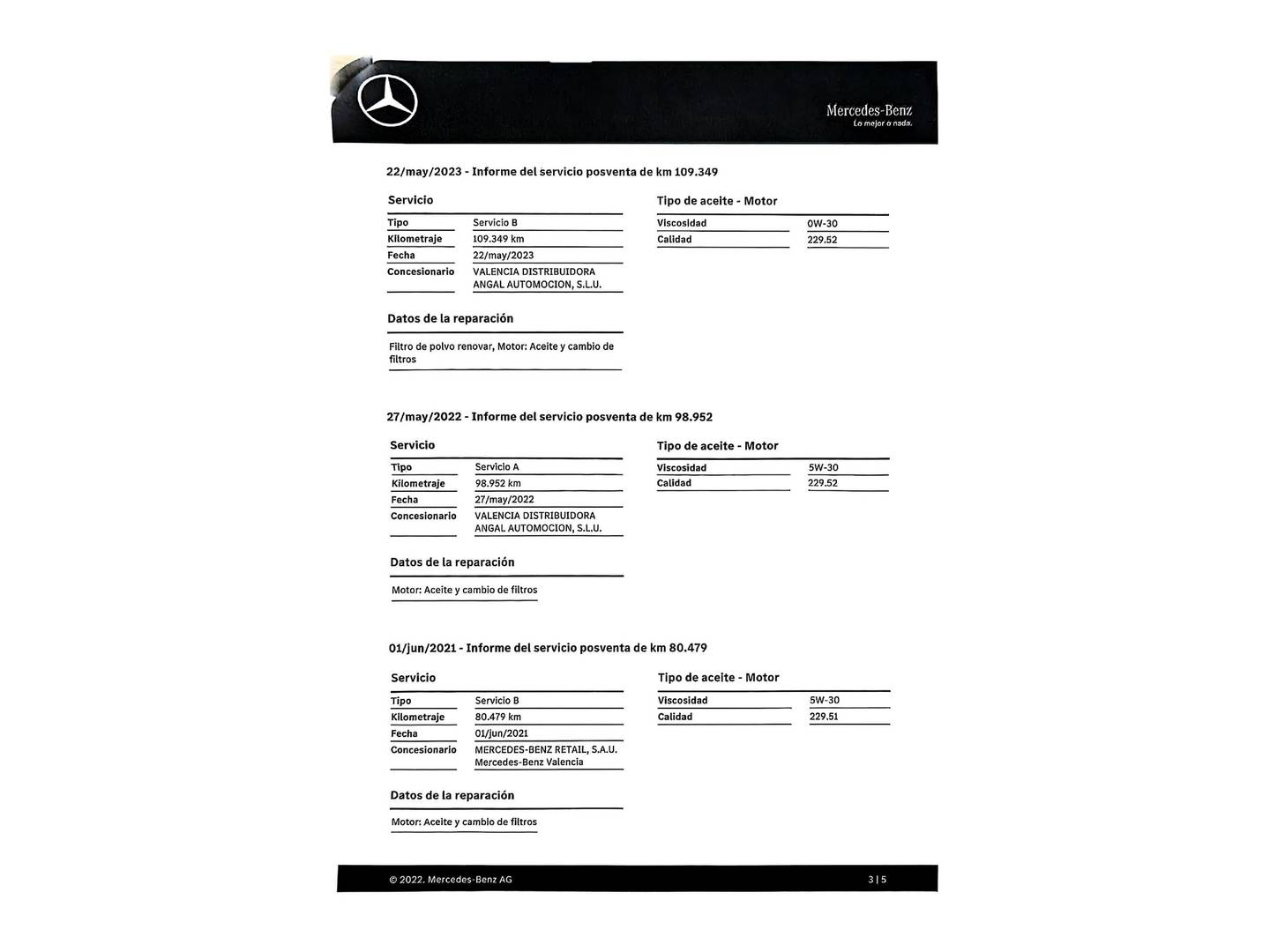 Foto del mantenimiento del Mercedes Clase A Mercedes Clase A 180 d (116 CV)