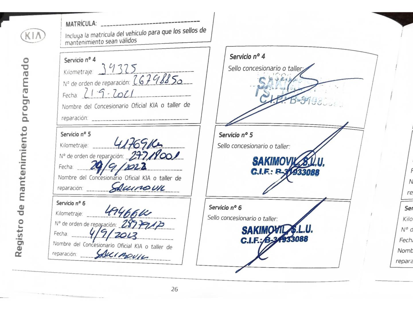 Foto del mantenimiento del KIA Carens Kia Carens 1.6 GDi Concept (135 CV)