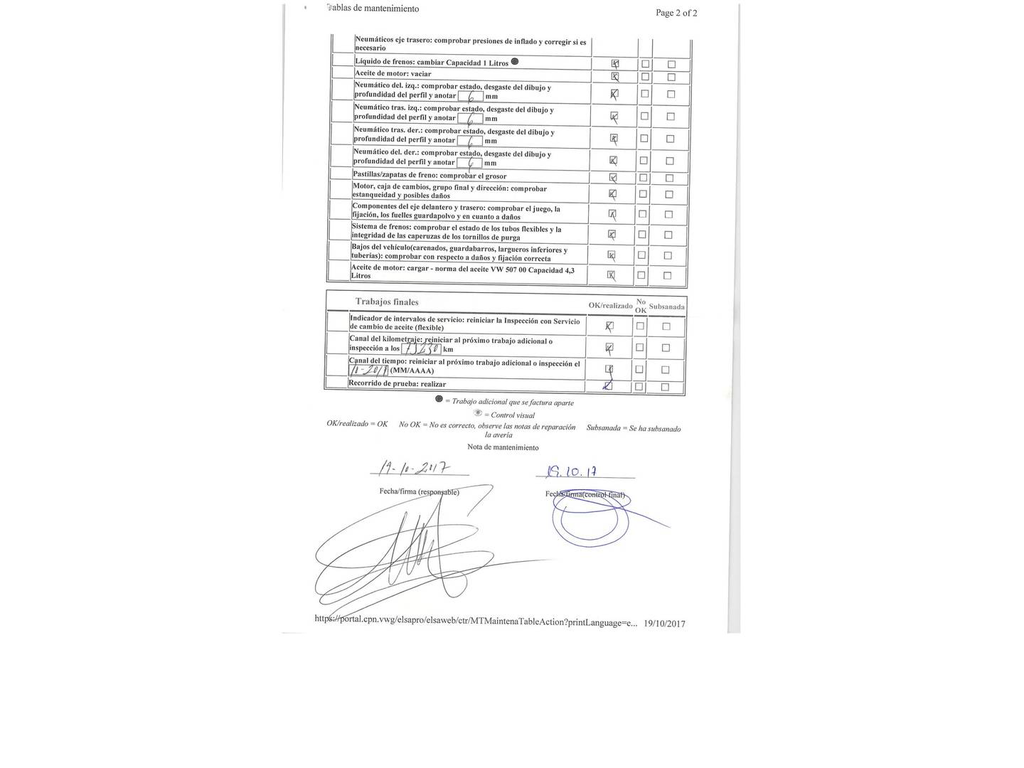 Foto del mantenimiento del Audi A3 Audi A3 Sportback Attraction 1.6 TDI (105 CV) S tronic