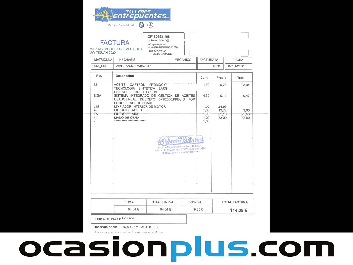 Foto del mantenimiento del Volkswagen Tiguan Volkswagen Tiguan Sport 1.5 TSI (150 CV) DSG Pack R-Line
