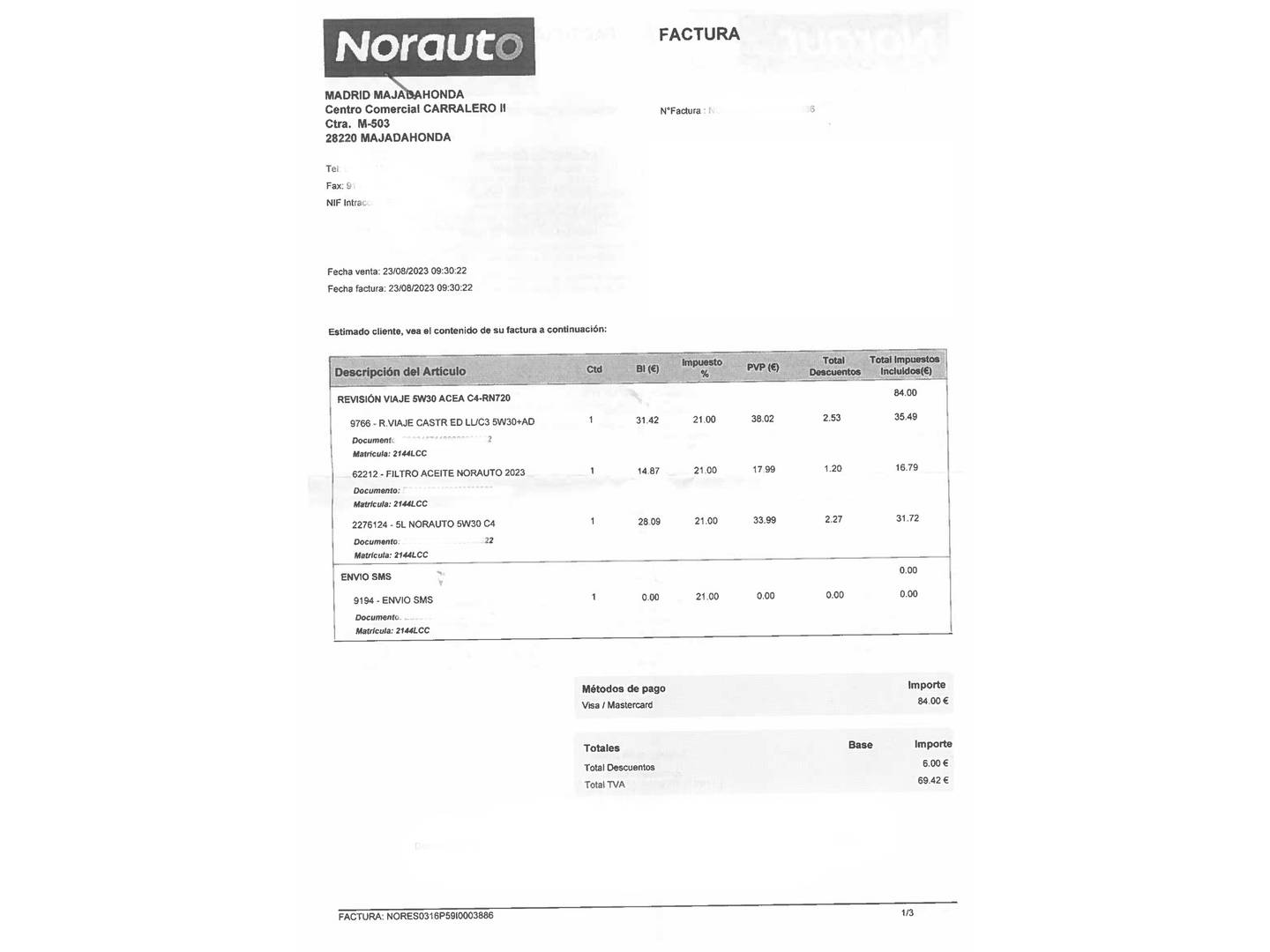 Foto del mantenimiento del Seat Arona Seat Arona 1.0 TGI GNC FR (90 CV)