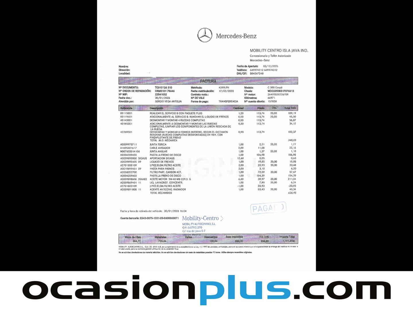 Foto Mercedes Clase C Mercedes-Benz Clase C C Coupe 300 (258 CV) Pack AMG