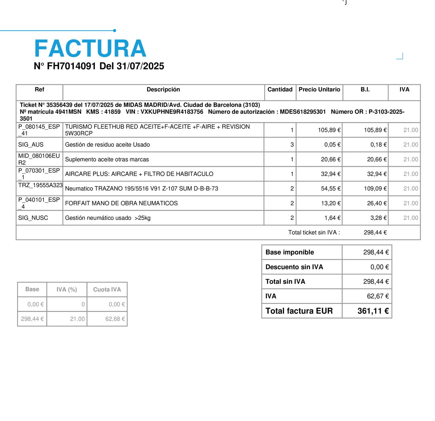 Foto del mantenimiento del Opel Corsa Opel Corsa 1.2 T XHL GS (100 CV)