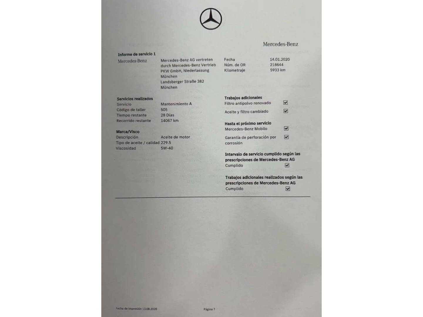 Foto del mantenimiento del Mercedes Clase GLE Coupé Mercedes GLE GLE Coupe 63 S AMG 4Matic (585 CV)