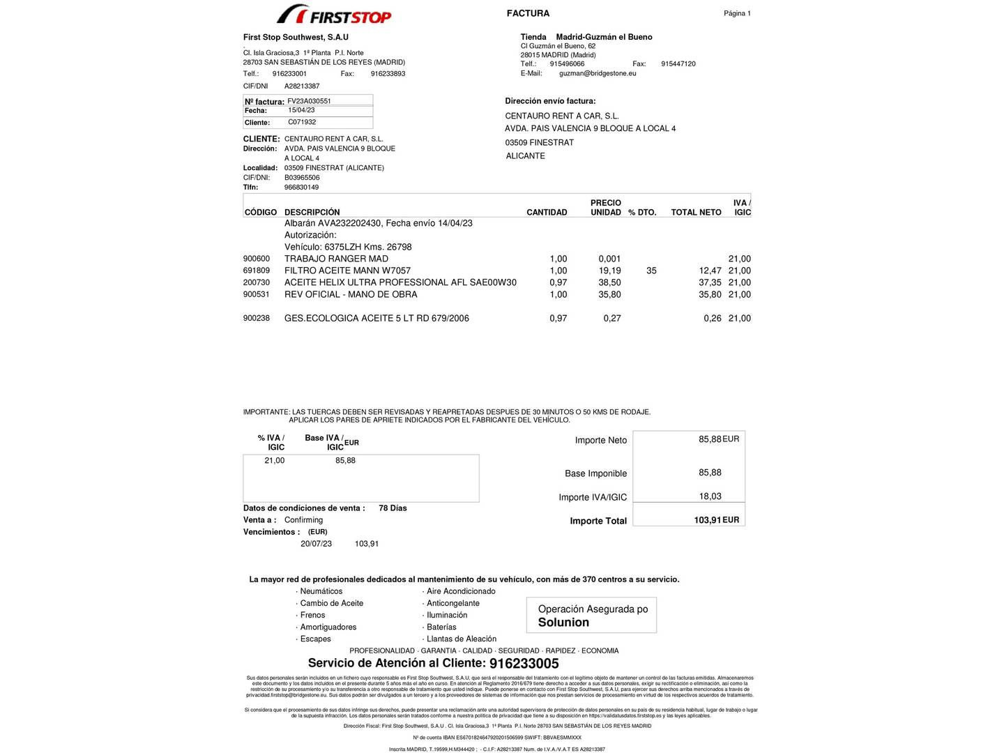 Foto del mantenimiento del Ford Puma Ford Puma 1.0 EcoBoost MHEV Titanium Design (125 CV)