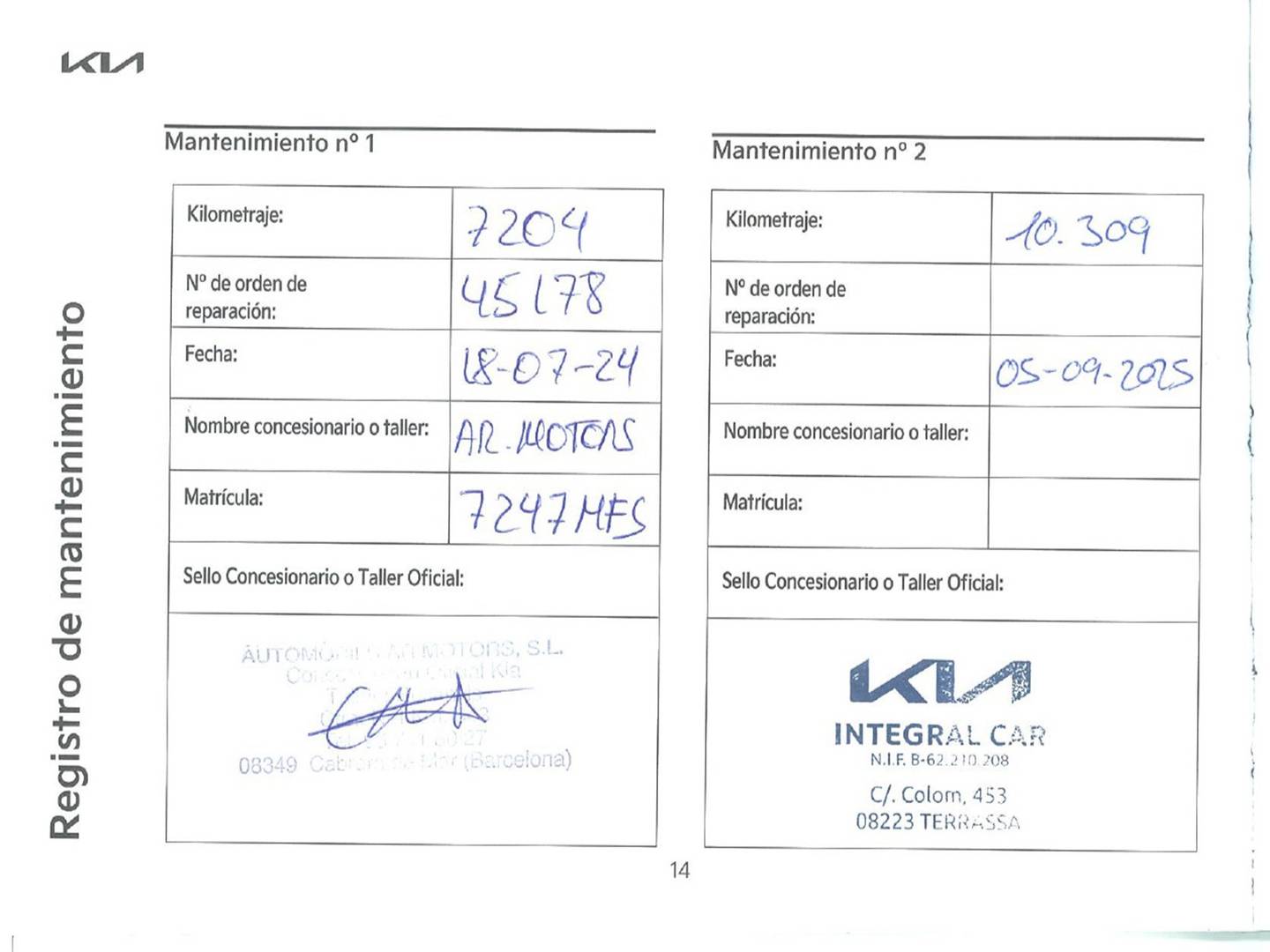 Foto del mantenimiento del KIA Niro KIA Niro 1.6 GDi HEV Híbrido Drive (141 CV)