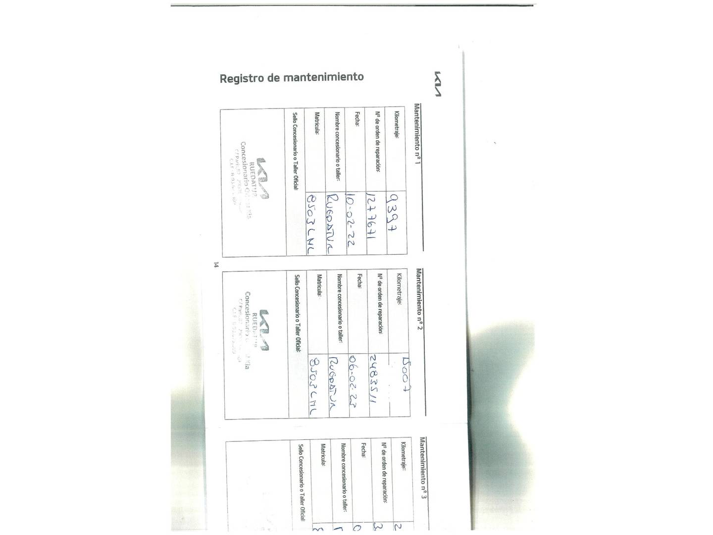 Foto del mantenimiento del KIA Stonic KIA Stonic 1.2 DPi Drive (84 CV)