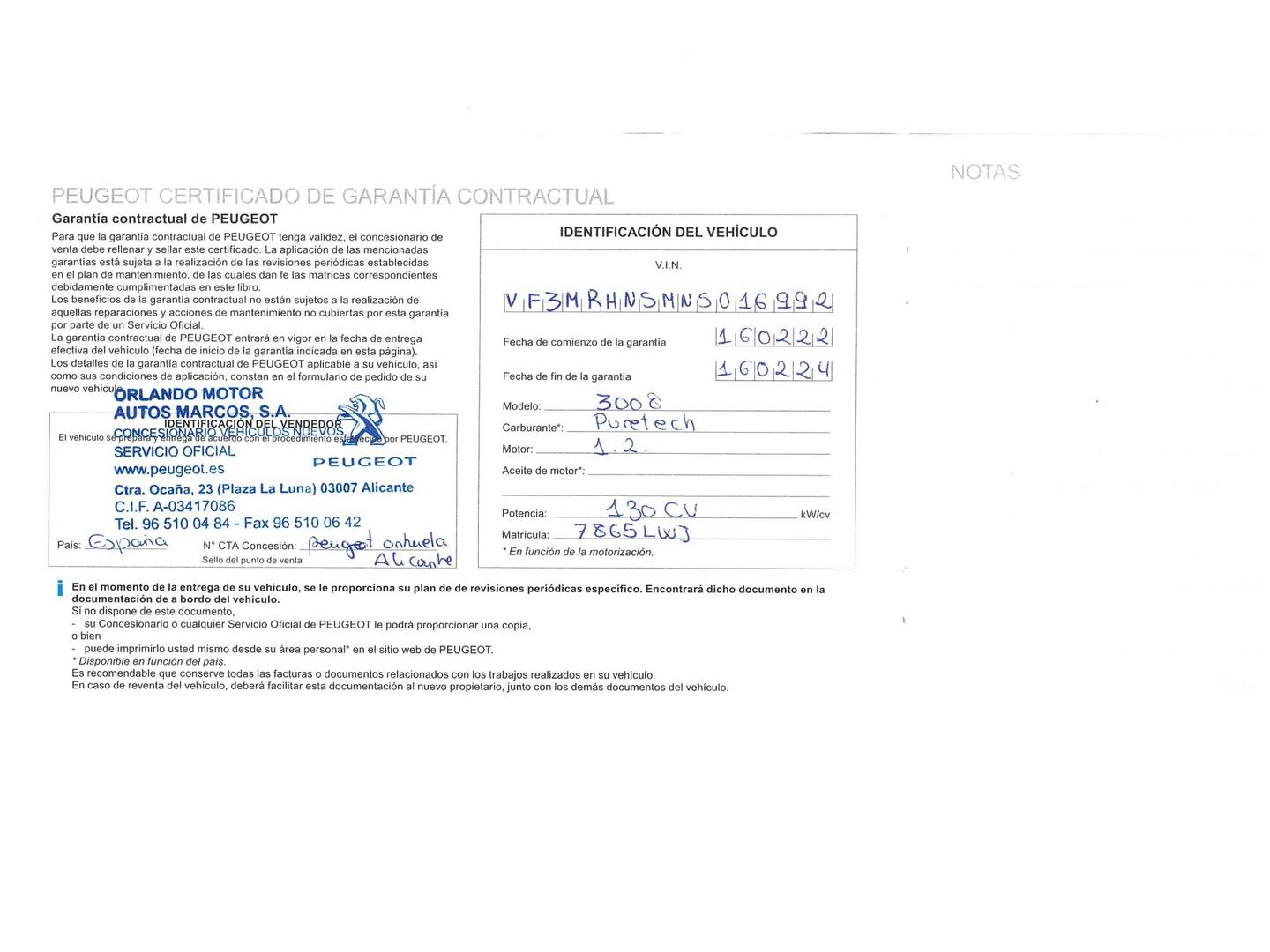 Foto del mantenimiento del Peugeot 3008 Peugeot 3008 PureTech 130 S&S Allure Pack (130 CV)