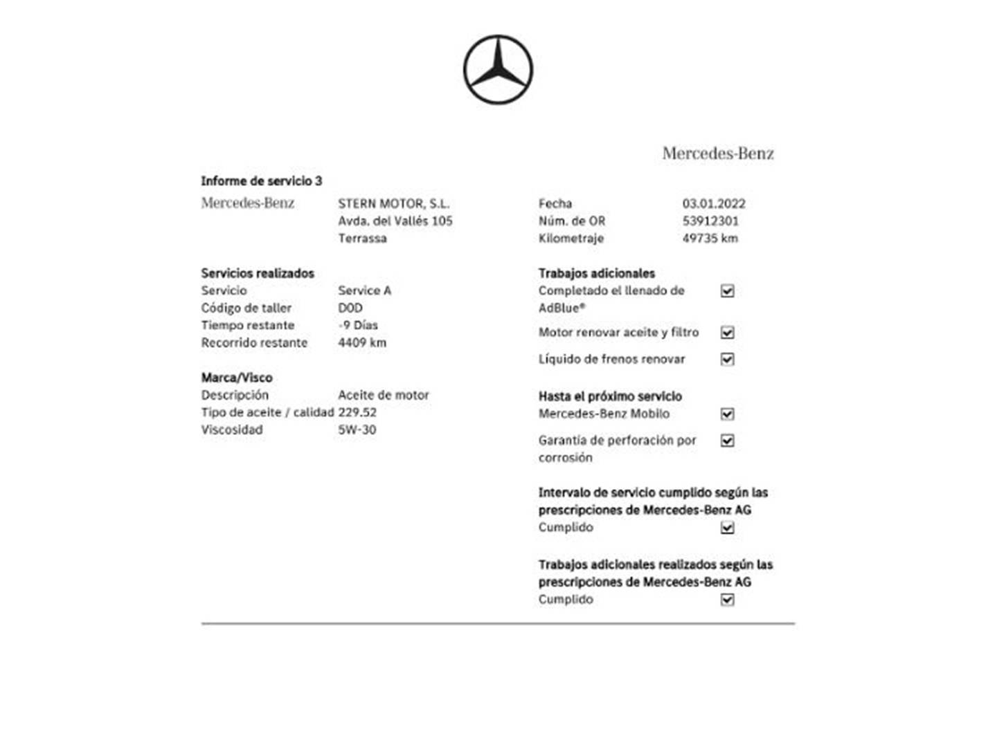 Foto del mantenimiento del Mercedes Clase B Mercedes Clase B Clase B 200 d Pack AMG (150 CV)