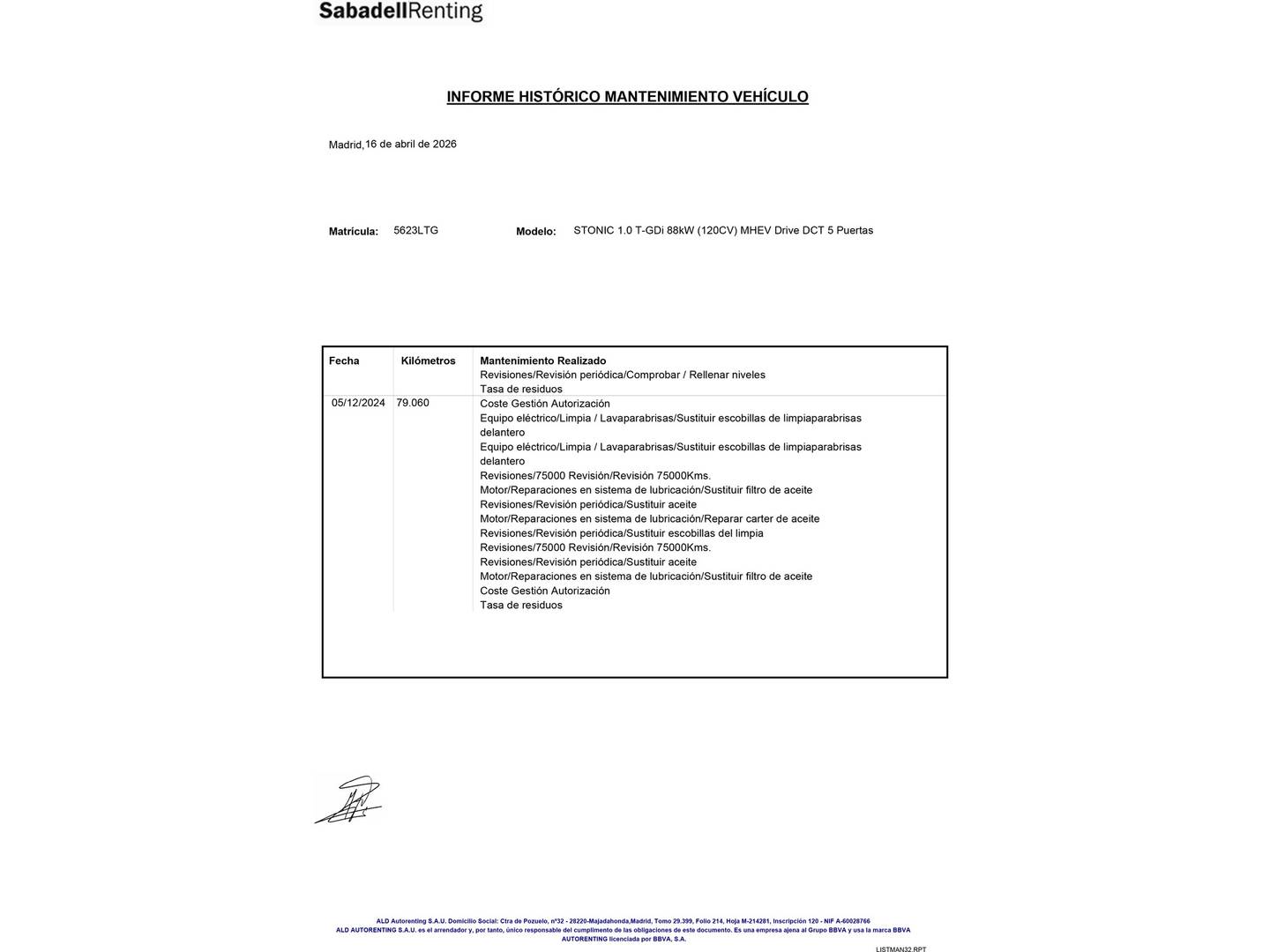 Foto del mantenimiento del KIA Stonic KIA Stonic 1.0 T-GDi MHEV Drive DCT  (120 CV)