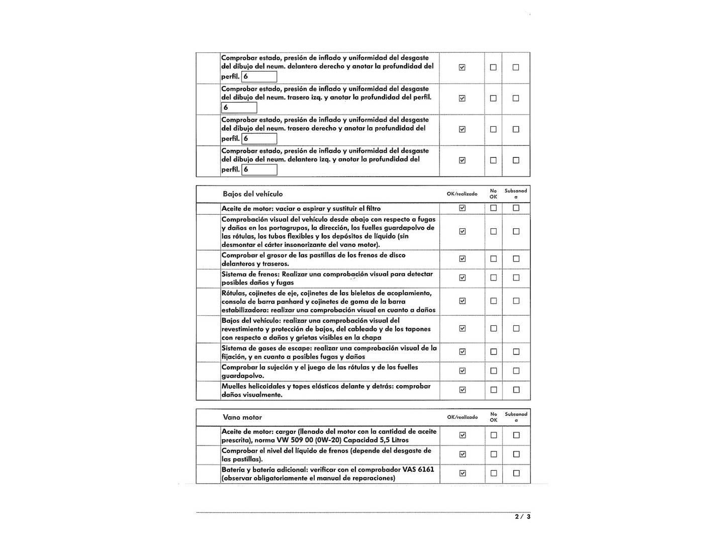 Foto del mantenimiento del Volkswagen Caddy Volkswagen Caddy Maxi Origin 2.0 TDI (102 CV) 7 Plazas