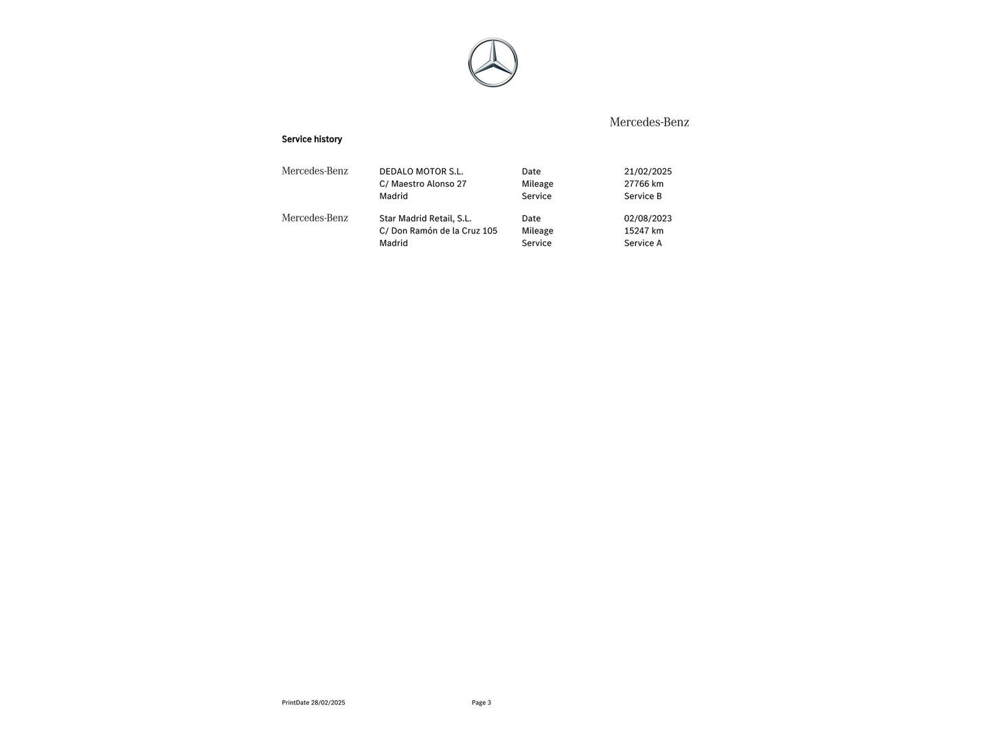 Foto del mantenimiento del Mercedes CLA Mercedes CLA CLA 200 (163 CV) Pack AMG
