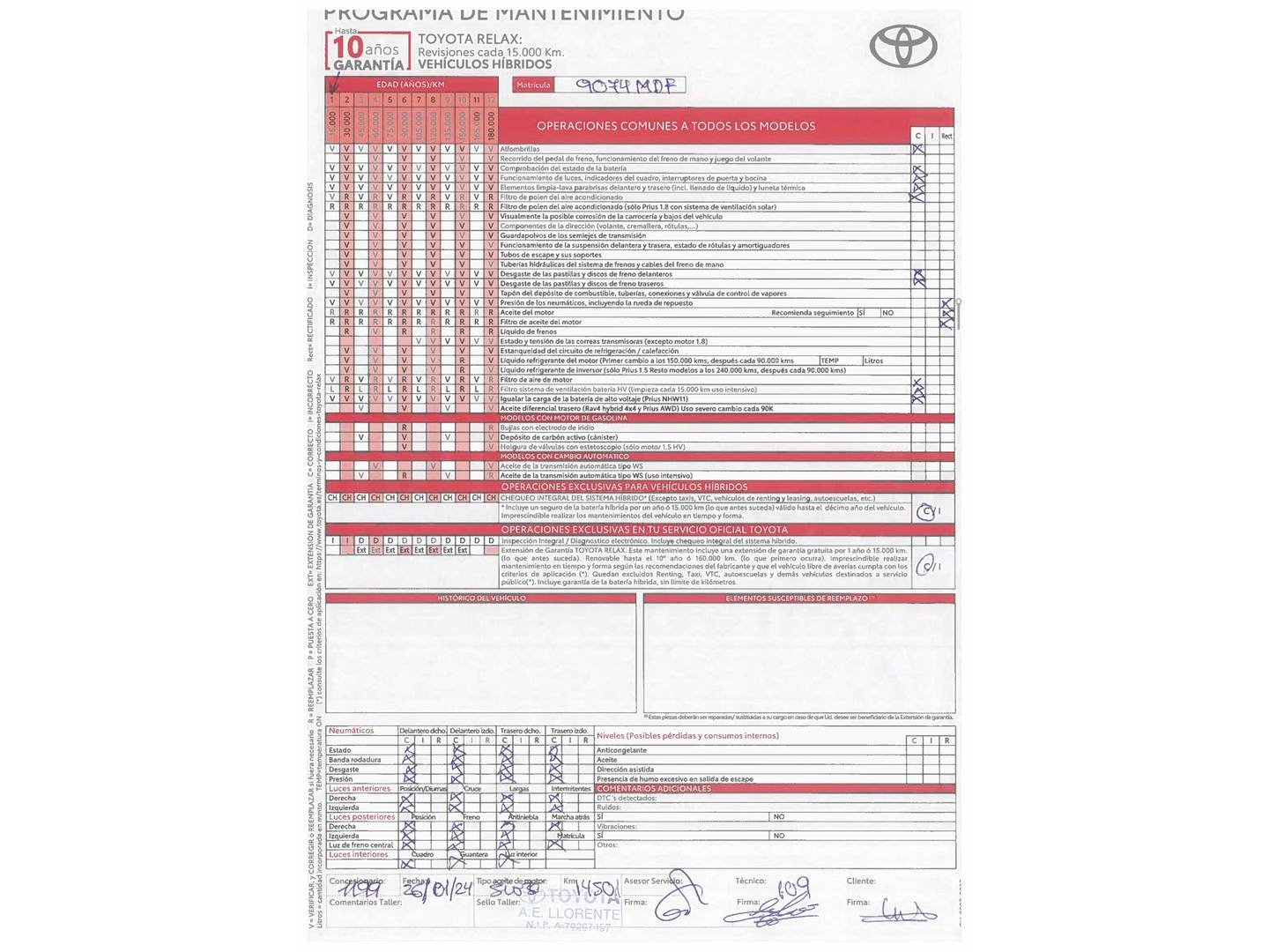 Foto del mantenimiento del Toyota Corolla Toyota Corolla 1.8 125 Híbrido Active Tech E-CVT (122 CV)