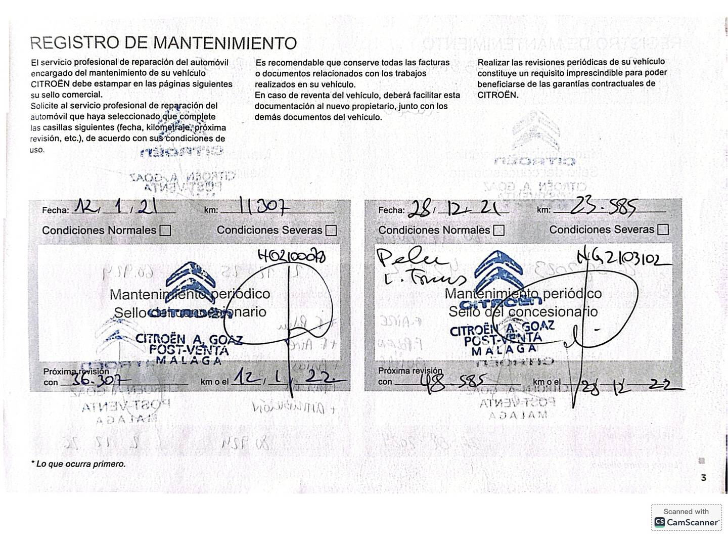 Foto del mantenimiento del Citroën C3 Citroën C3 PureTech 83 Feel (83 CV)