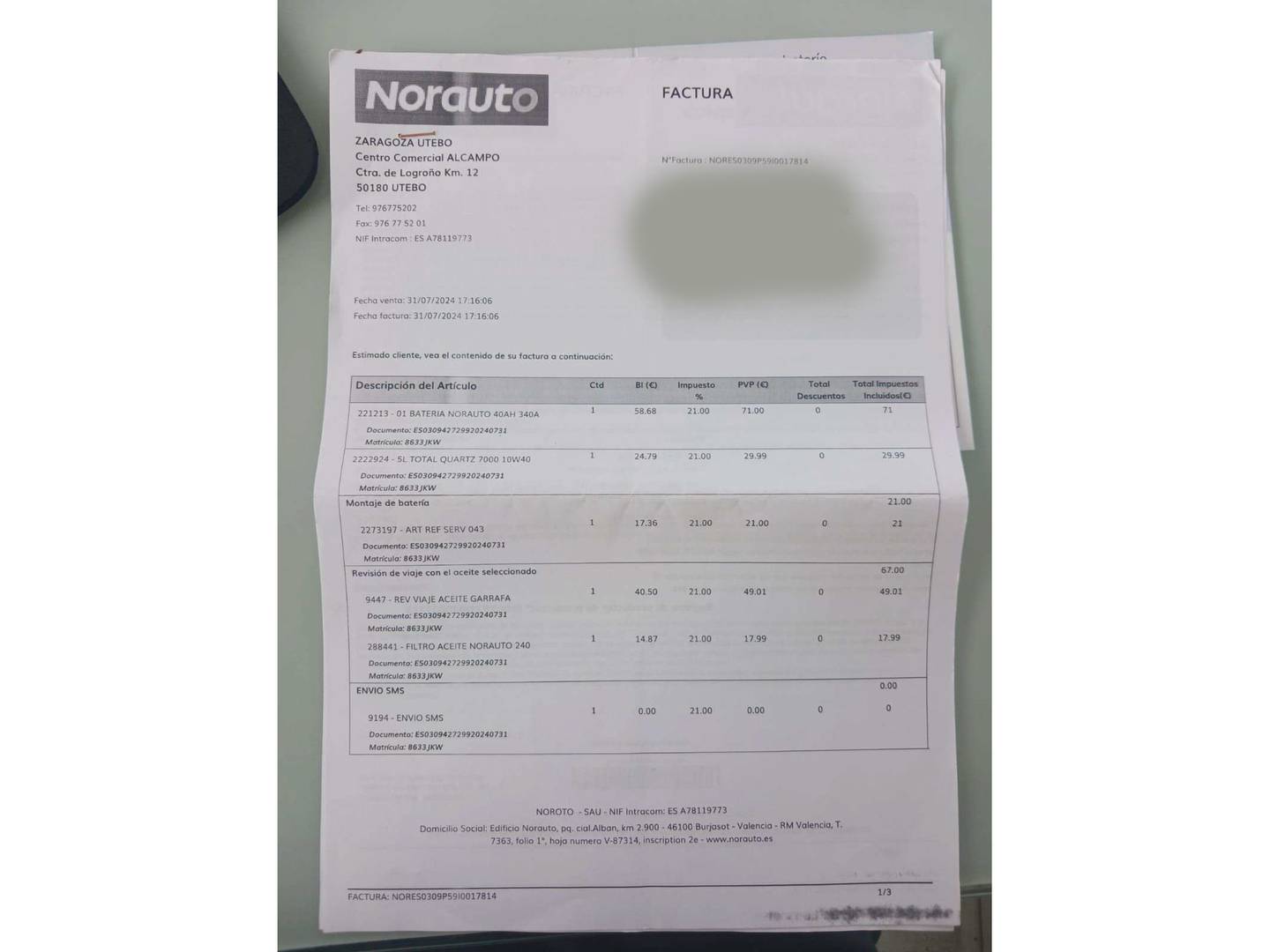 Foto del mantenimiento del Peugeot 108 Peugeot 108 1.0 VTi Top! Allure ETG5 (69 CV)