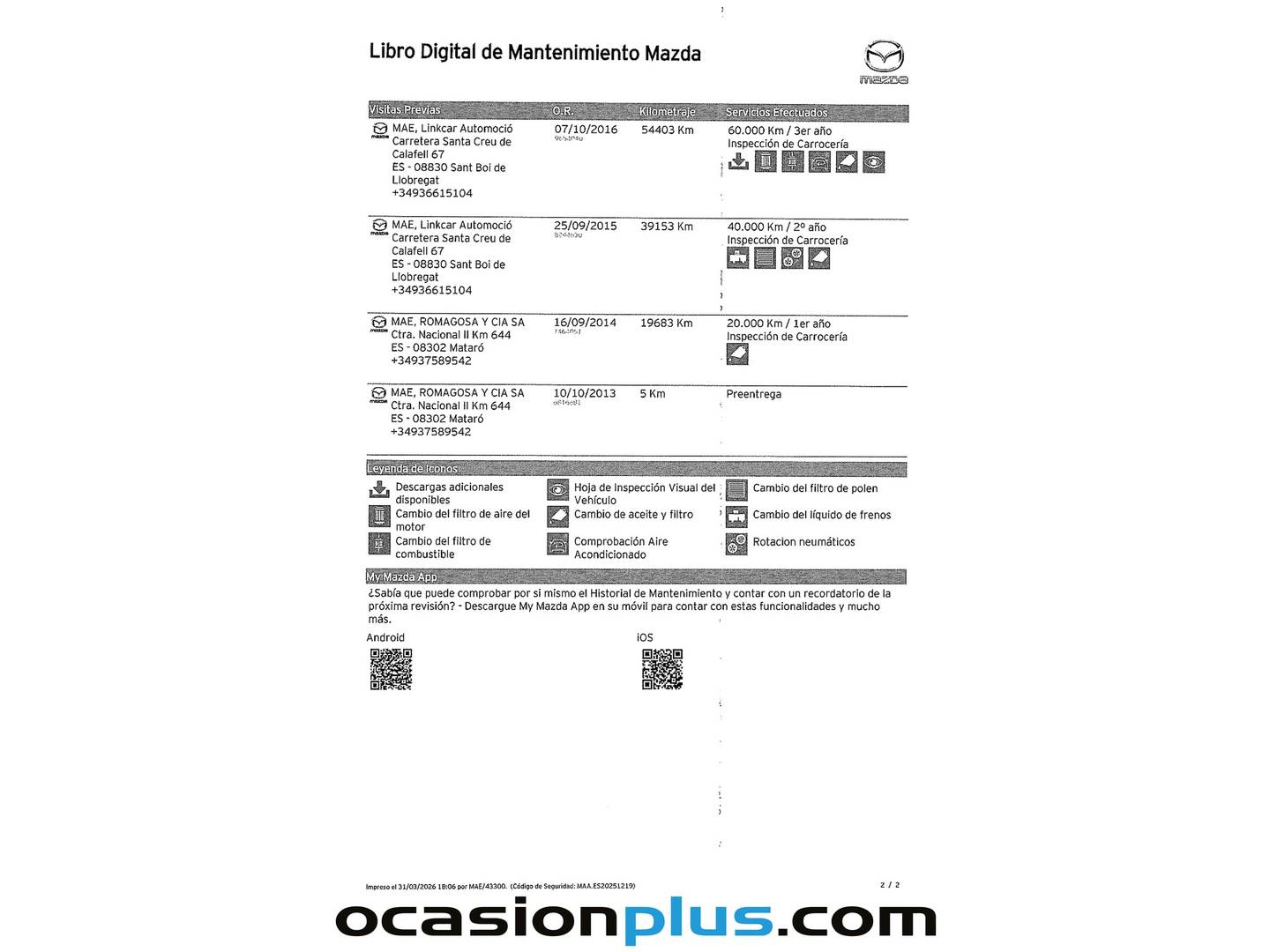 Foto del mantenimiento del Mazda CX-5 Mazda CX-5 2.2 DE Style 2WD (150 CV)