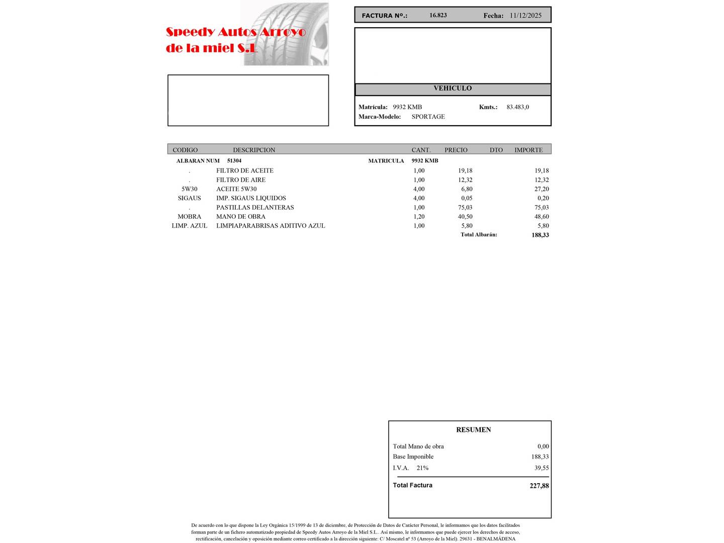 Foto del mantenimiento del KIA Sportage KIA Sportage 1.6 GDi x-Tech18 4x2 (132 CV)